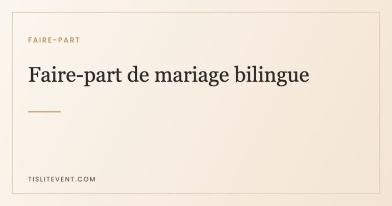 Faire-part de mariage bilingue