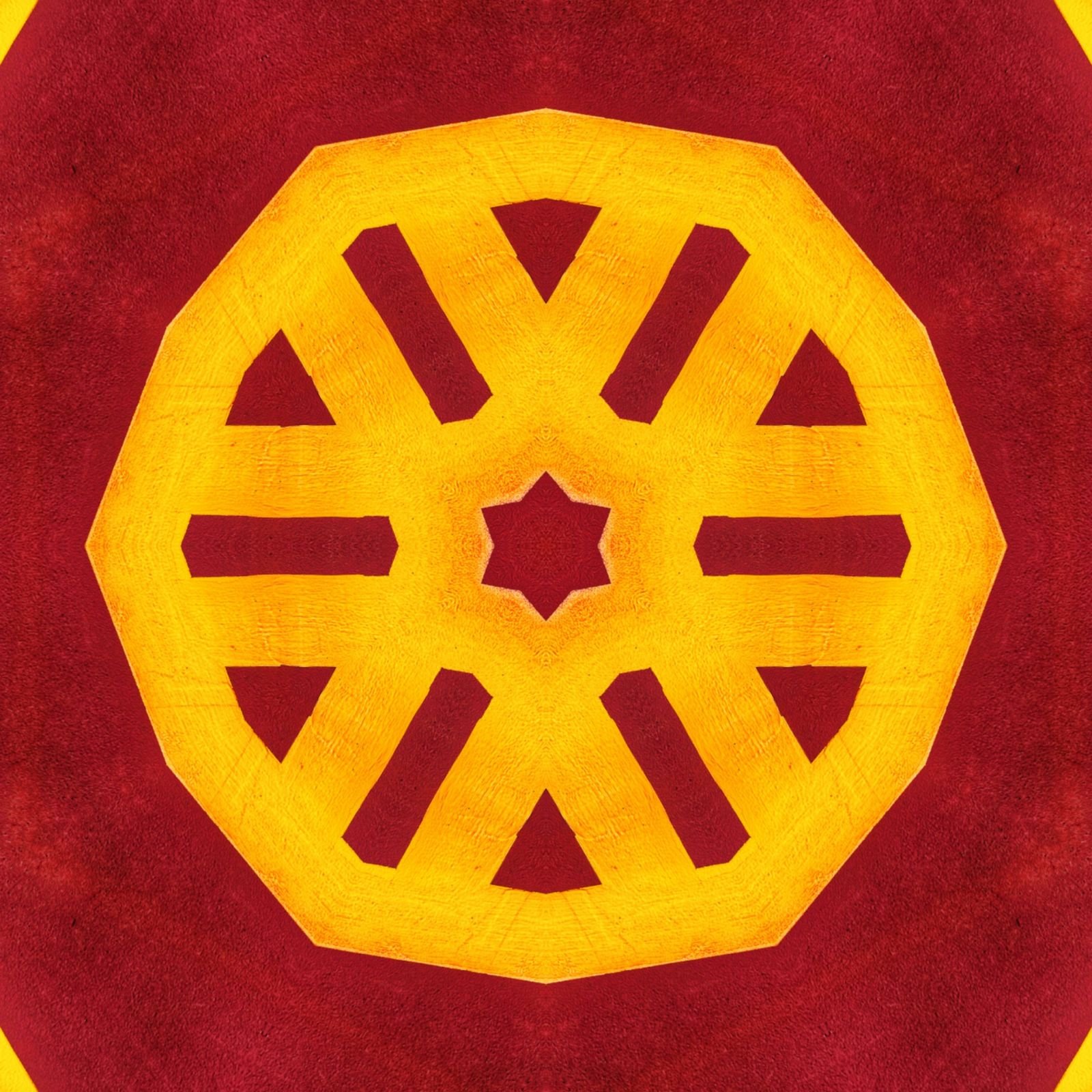 Dôme mandala noir, or et blanc