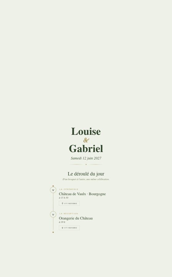 电子婚礼请柬 Bosquet,Vert Sauvage 系列