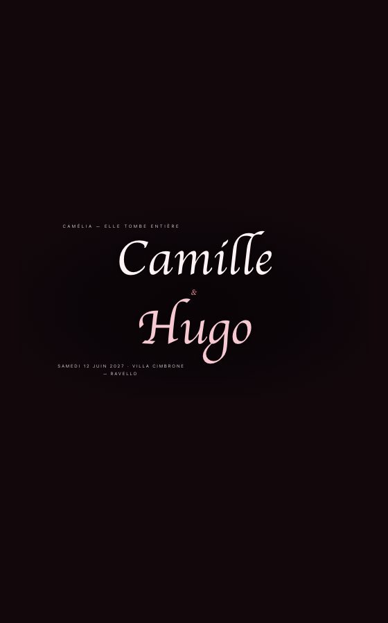 电子婚礼请柬 Camelia,Fleurie 系列