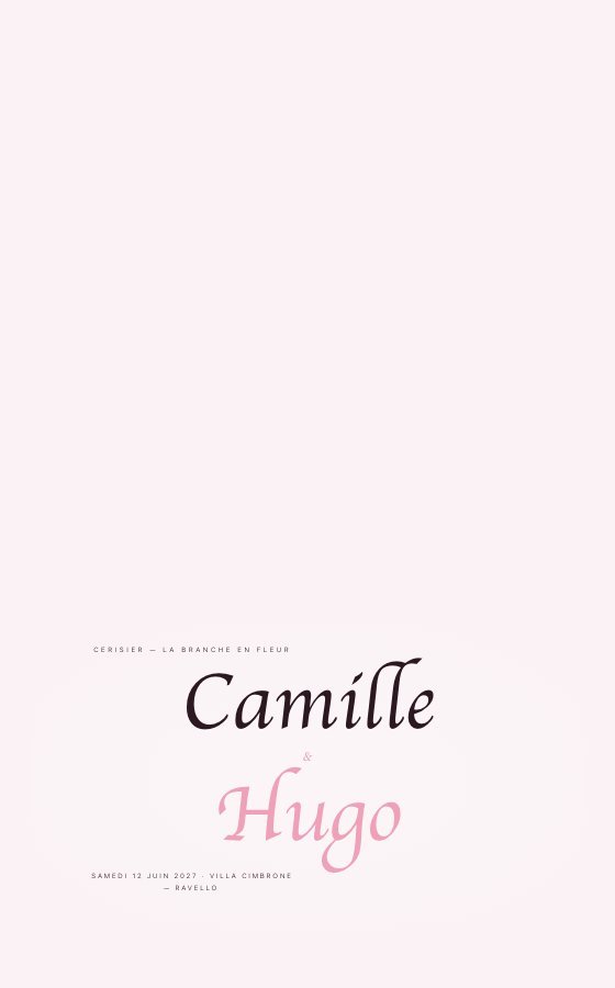 电子婚礼请柬 Cerisier Branche,Fleurie 系列