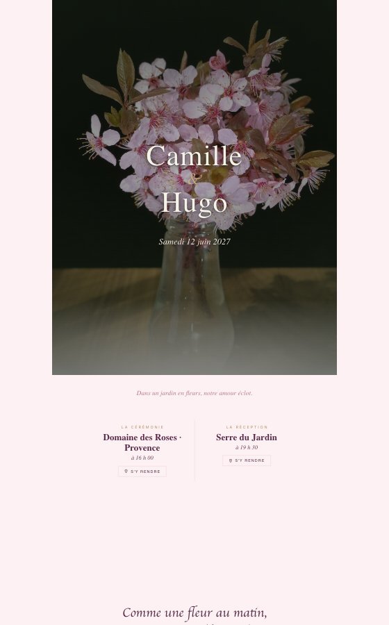 电子婚礼请柬 Fleur De Cerisier,Fleurie 系列