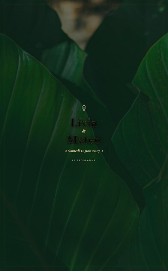 电子婚礼请柬 Jardin Luxuriant，Rio Tropical 系列