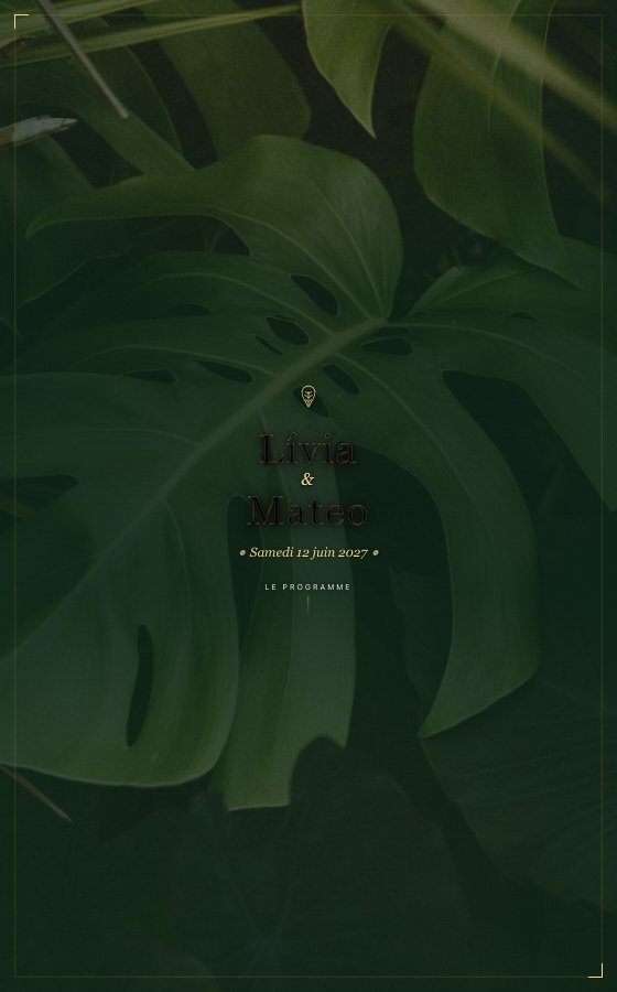 电子婚礼请柬 Jungle Emeraude，Rio Tropical 系列
