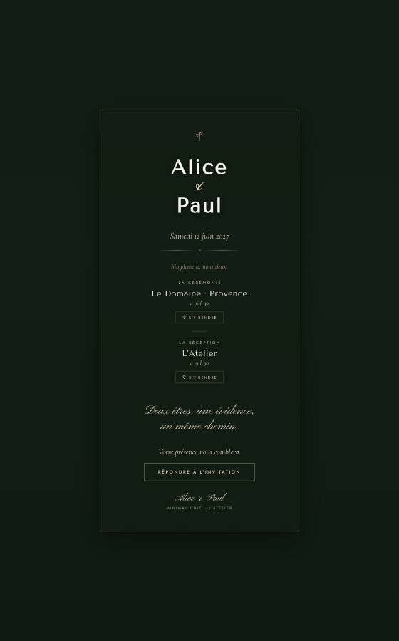 电子婚礼请柬 L Atelier，Minimal Chic 系列