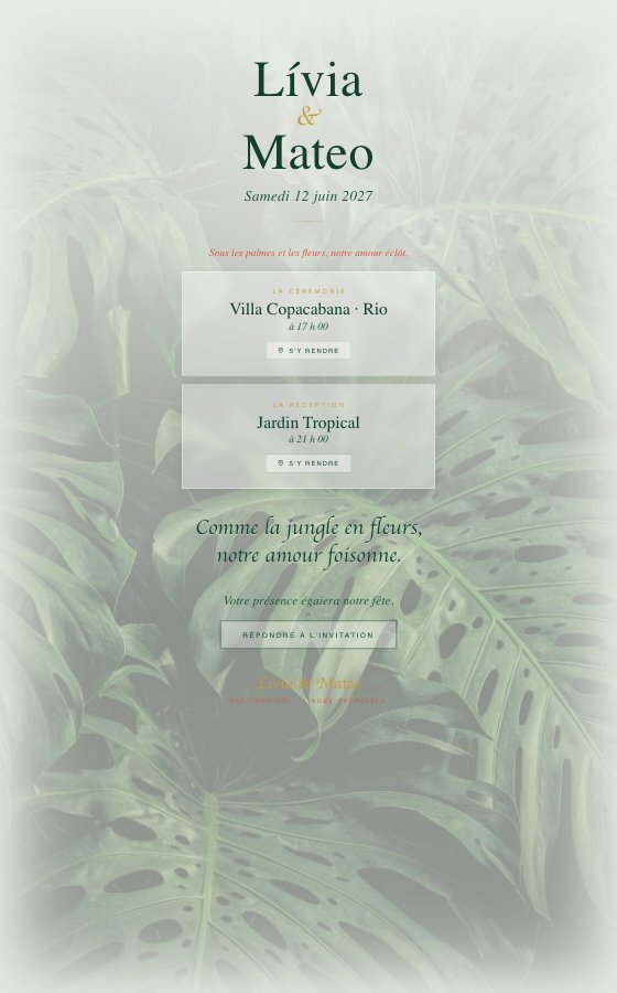 电子婚礼请柬 L Aube Tropicale，Rio Tropical 系列