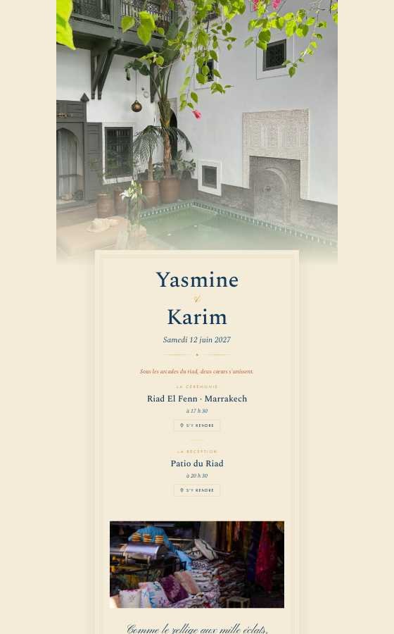 电子婚礼请柬 L Ecrin D Ambre，Marrakech 系列