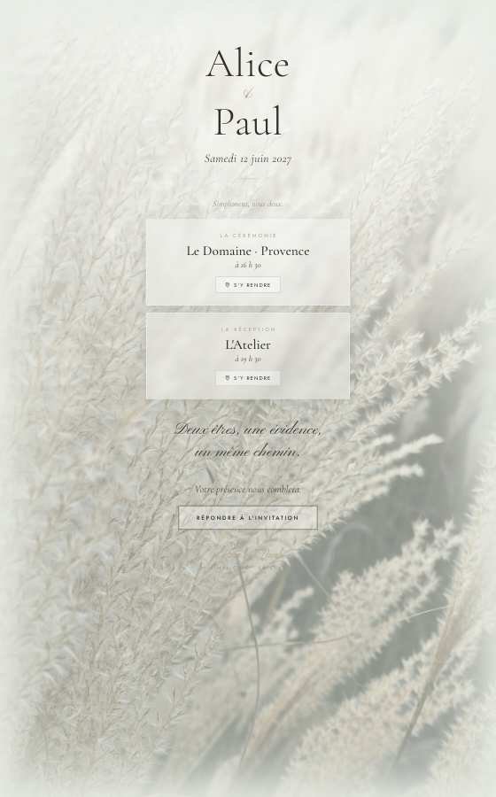 电子婚礼请柬 La Clarte，Minimal Chic 系列
