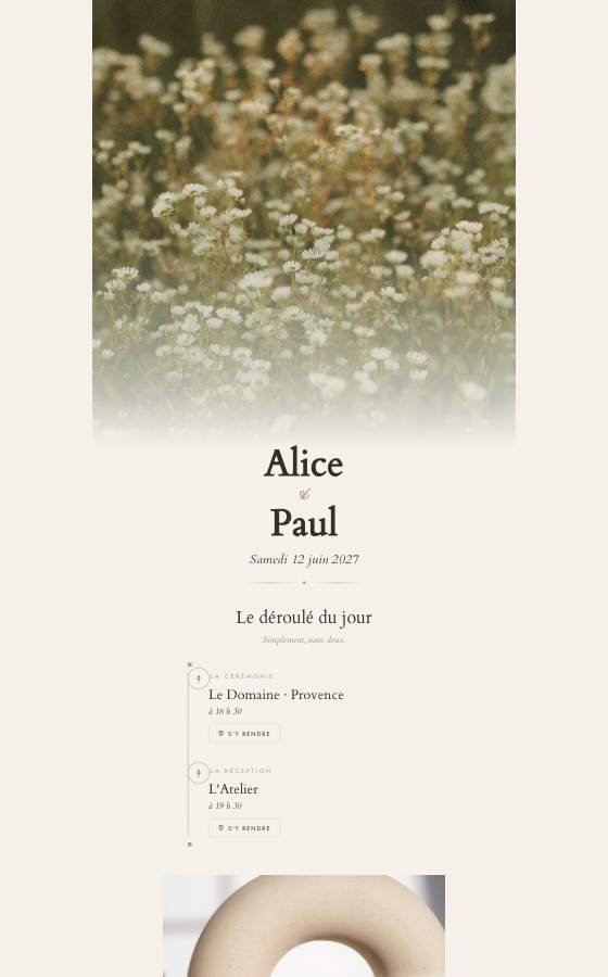 电子婚礼请柬 La Gypsophile，Minimal Chic 系列