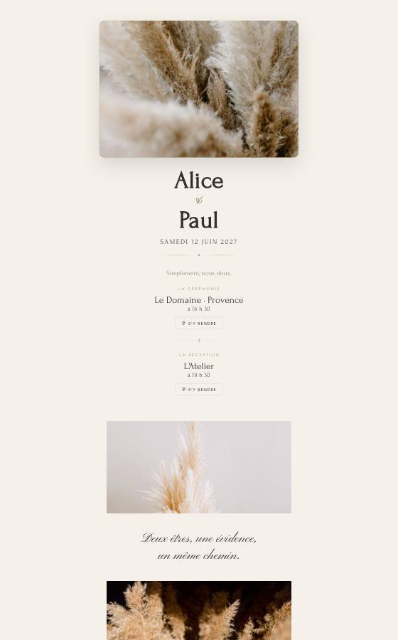 电子婚礼请柬 La Lumiere，Minimal Chic 系列
