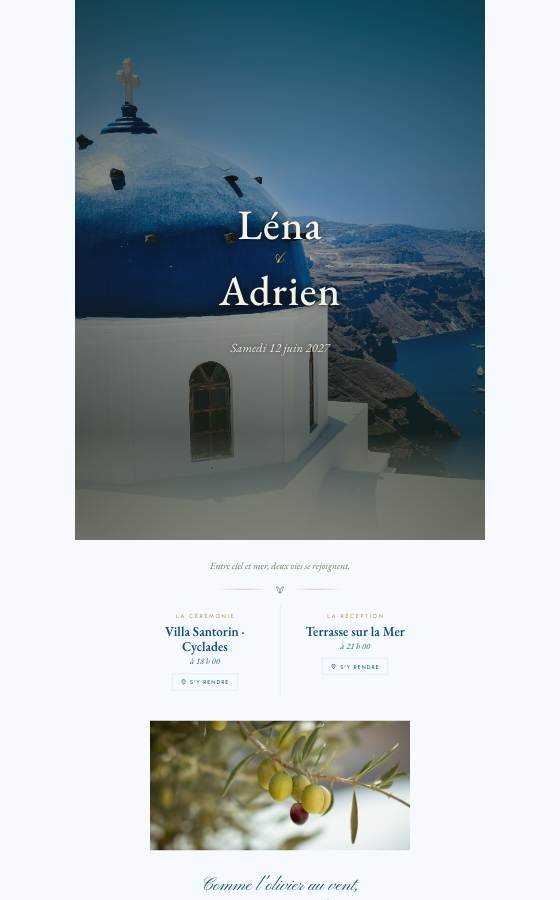 电子婚礼请柬 La Mer Egee，Méditerranéen 系列