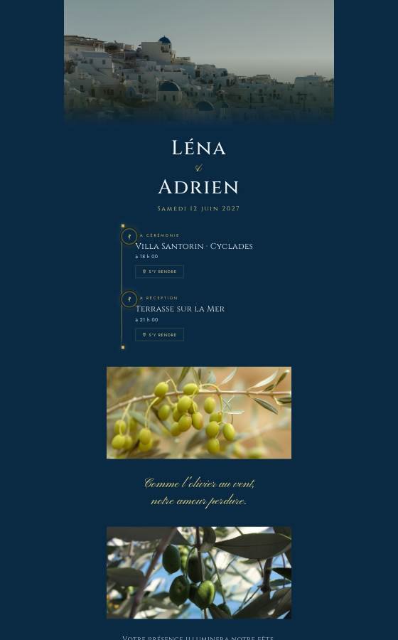 电子婚礼请柬 La Nuit Egeenne，Méditerranéen 系列
