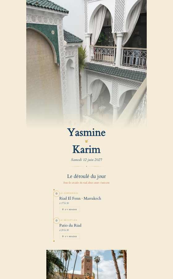 电子婚礼请柬 La Palmeraie，Marrakech 系列