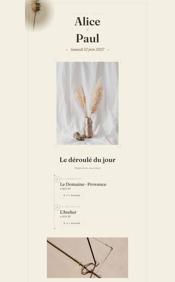 电子婚礼请柬 La Tige，Minimal Chic 系列