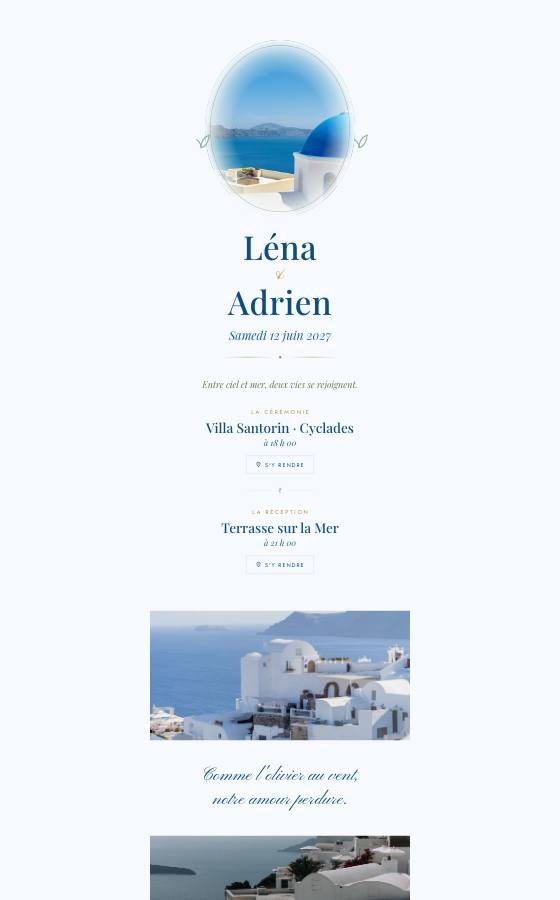 电子婚礼请柬 La Villa Blanche，Méditerranéen 系列