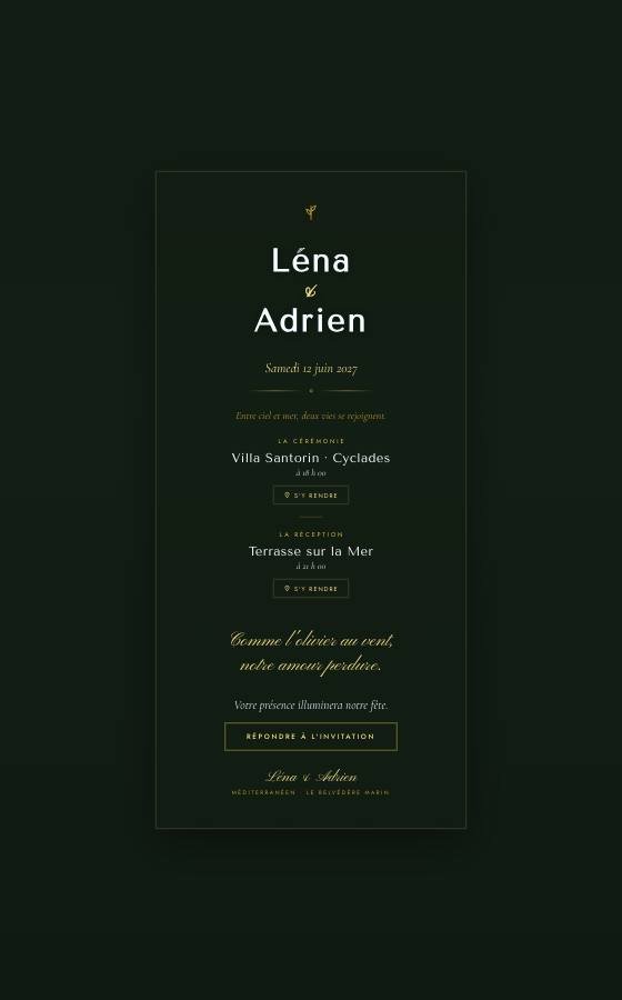 电子婚礼请柬 Le Belveder Marin，Méditerranéen 系列