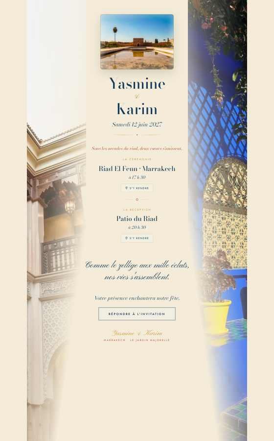 电子婚礼请柬 Le Jardin Majorelle，Marrakech 系列