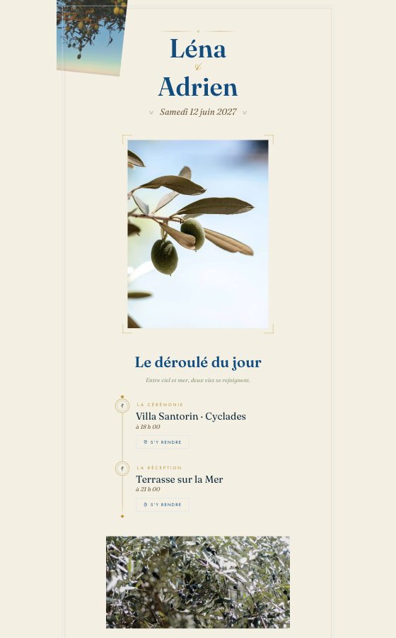 电子婚礼请柬 Le Rameau D Olivier，Méditerranéen 系列