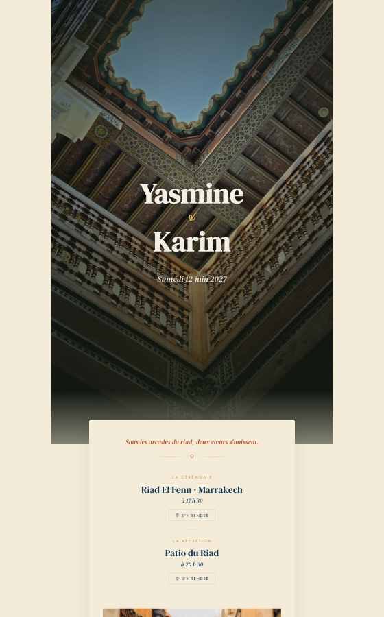 电子婚礼请柬 Le Serment，Marrakech 系列