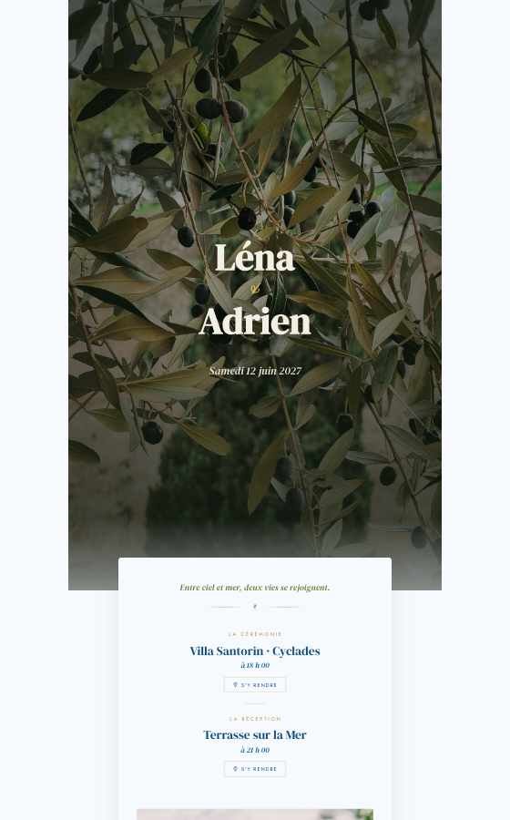 电子婚礼请柬 Le Serment，Méditerranéen 系列