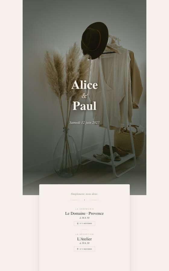 电子婚礼请柬 Le Serment，Minimal Chic 系列