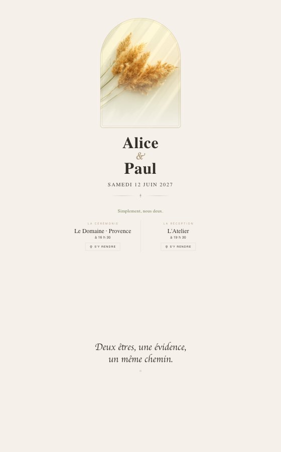 电子婚礼请柬 Le Souffle，Minimal Chic 系列