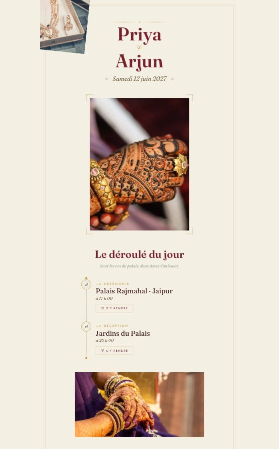 电子婚礼请柬 Les Joyaux，Maharaja 系列