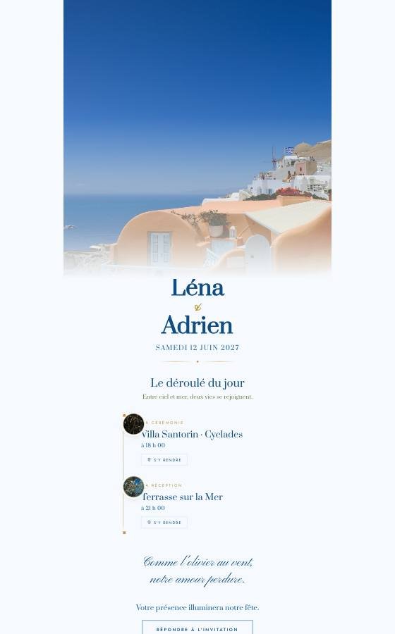 电子婚礼请柬 Les Ruelles Bleues，Méditerranéen 系列