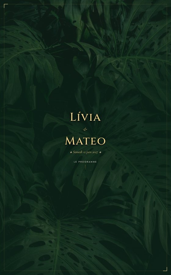 电子婚礼请柬 Monstera，Rio Tropical 系列