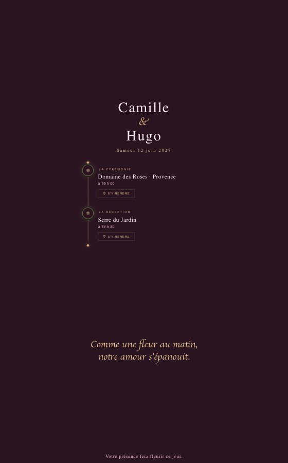 电子婚礼请柬 Nuit Fleurie,Fleurie 系列