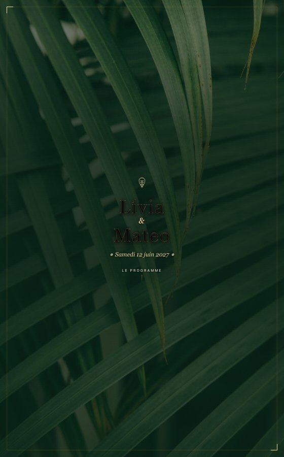 电子婚礼请柬 Palmes D Or，Rio Tropical 系列