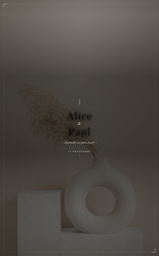 电子婚礼请柬 Pampa Ivoire，Minimal Chic 系列