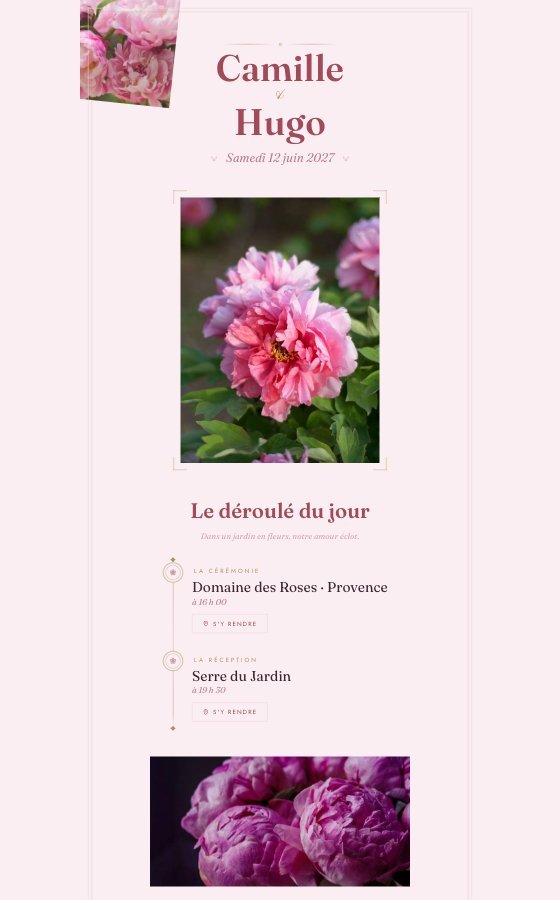 电子婚礼请柬 Pivoine,Fleurie 系列