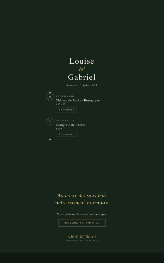 电子婚礼请柬 Sous Bois,Vert Sauvage 系列
