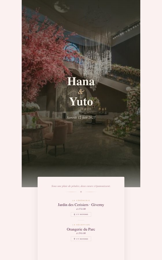 电子婚礼请柬 Sous Les Cerisiers,Cherry Blossom 系列