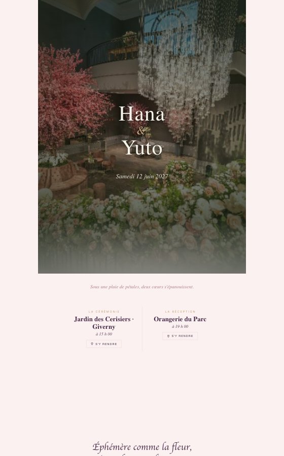 电子婚礼请柬 Voile De Fleurs,Cherry Blossom 系列